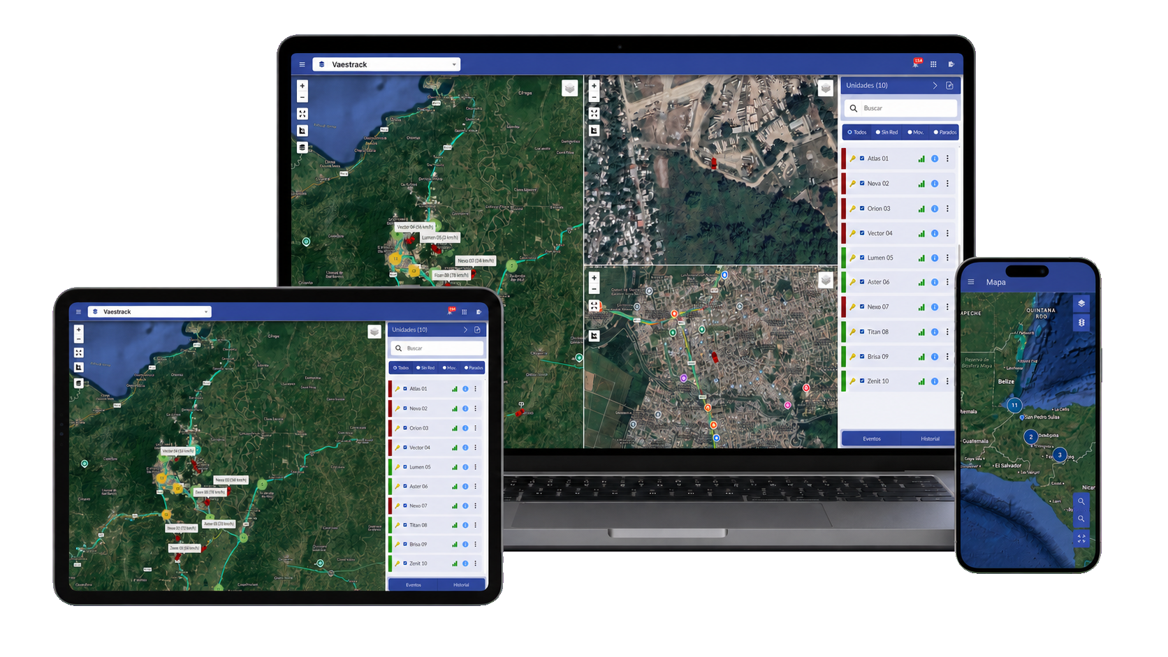 Plataforma Vaestrack en laptop, tablet y celular