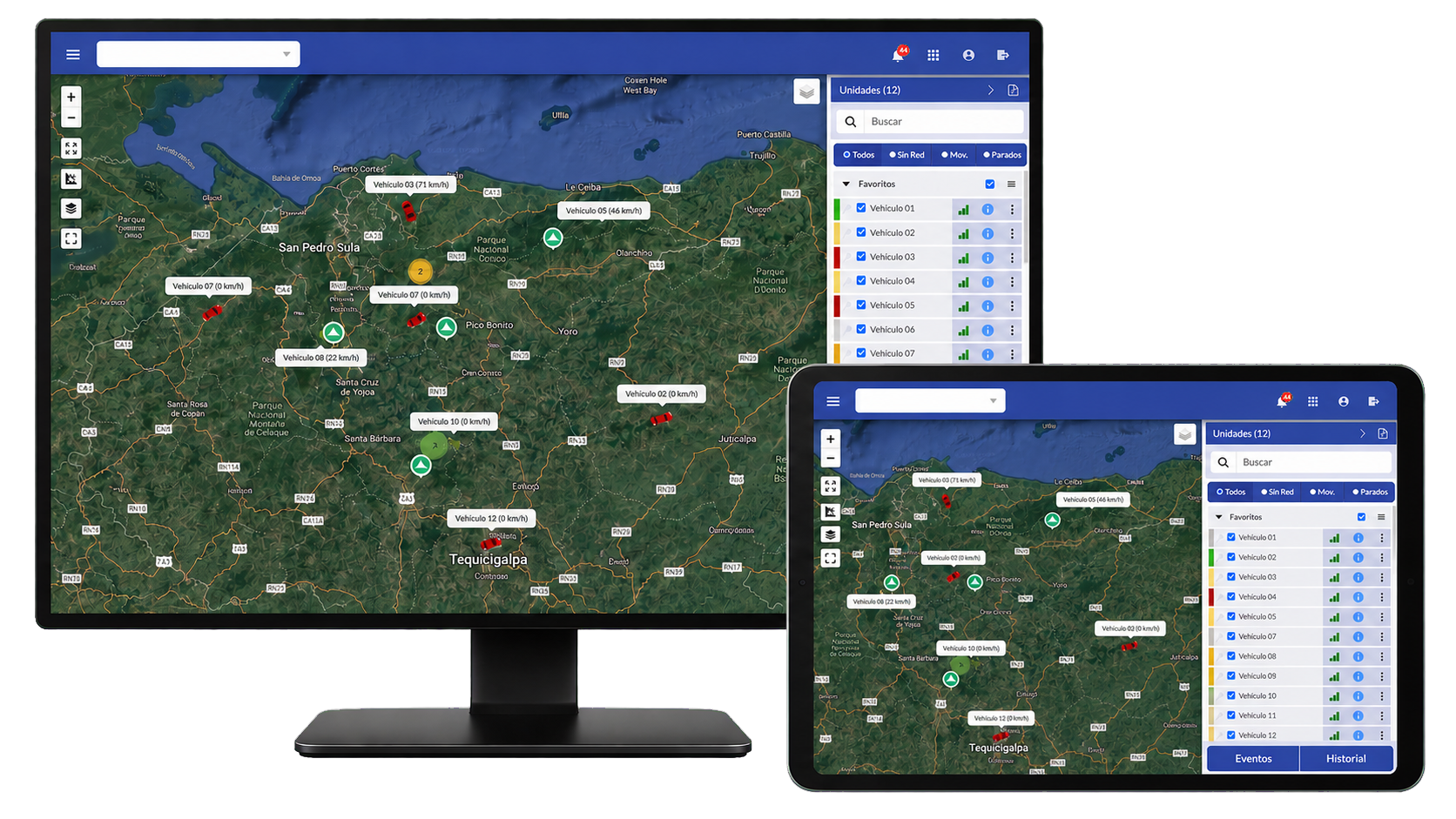 Plataforma Vaestrack mostrada en monitor y tablet